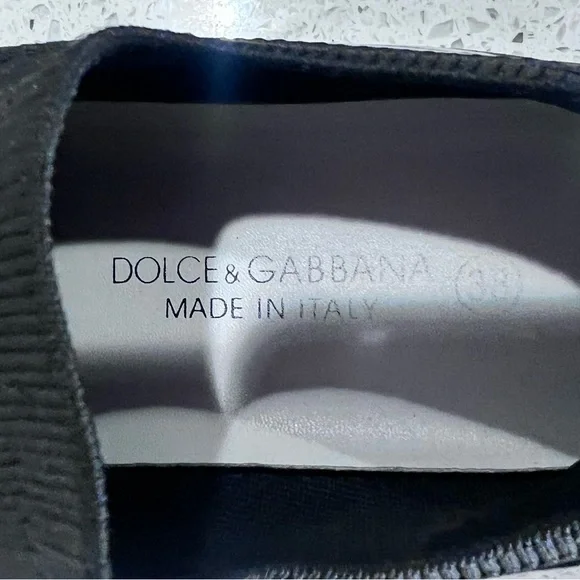 Dolce & Gabbana Black and White Sorrento Slip-On Shoes Sz 38 GUC - Picture 8 of 15